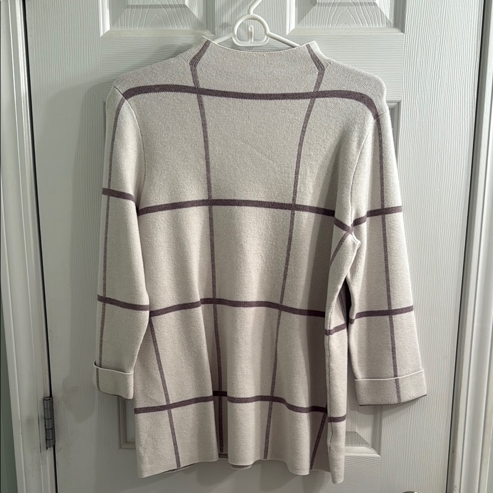 Tajari Windowpane Patterned Mock-neck sweater